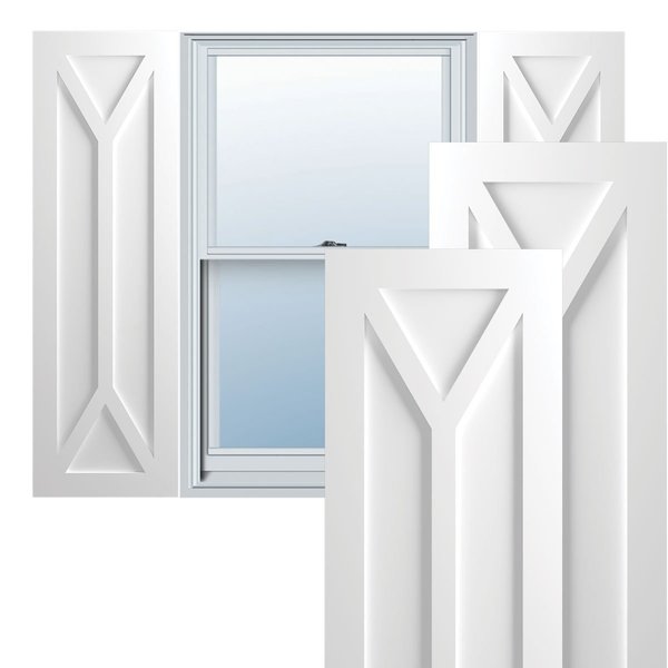 True Fit PVC San Carlos Mission Style Fixed Mount Shutters, Unfinished, 18